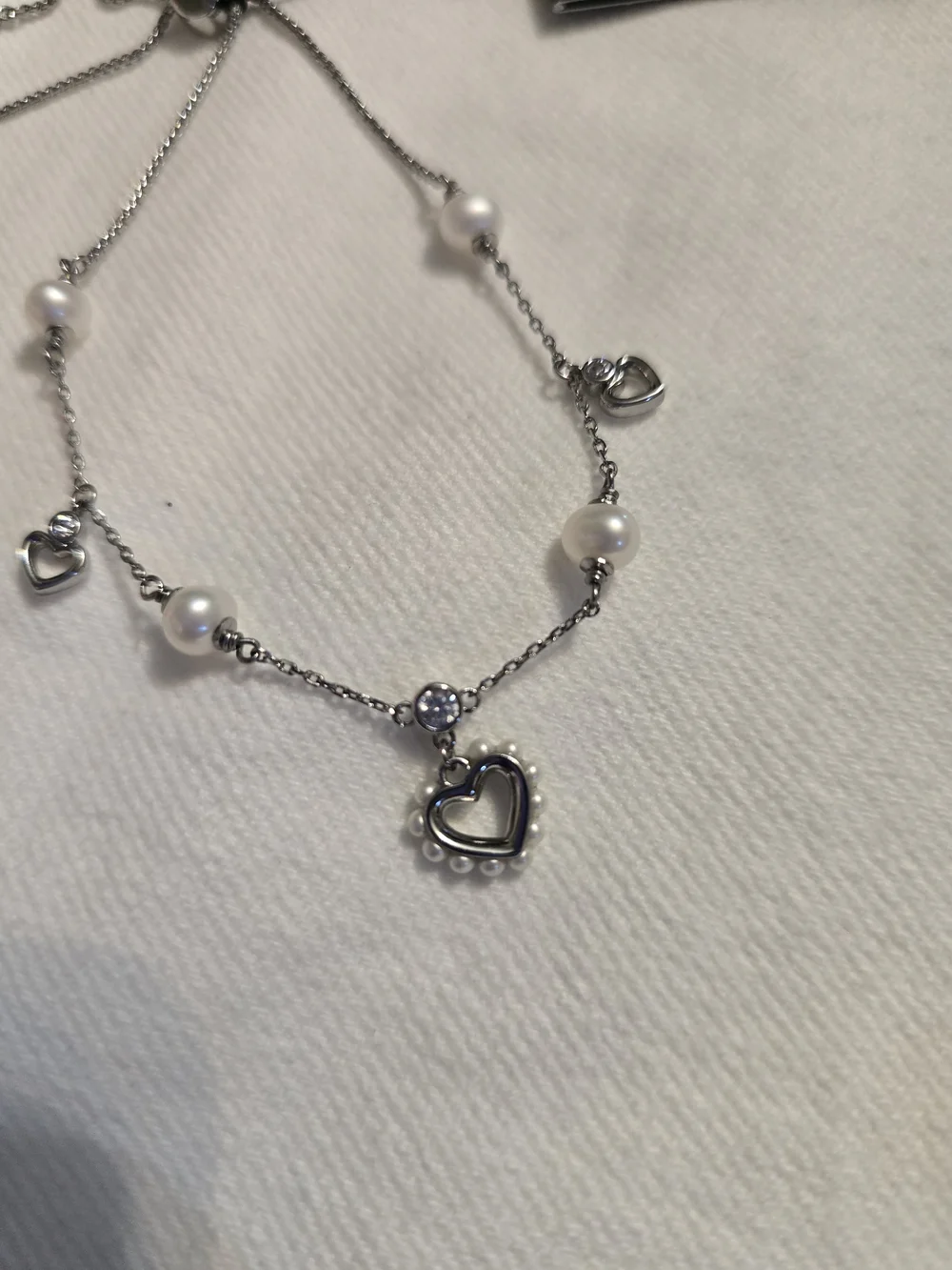 kate spade Silver Pearl & Heart Bracelet